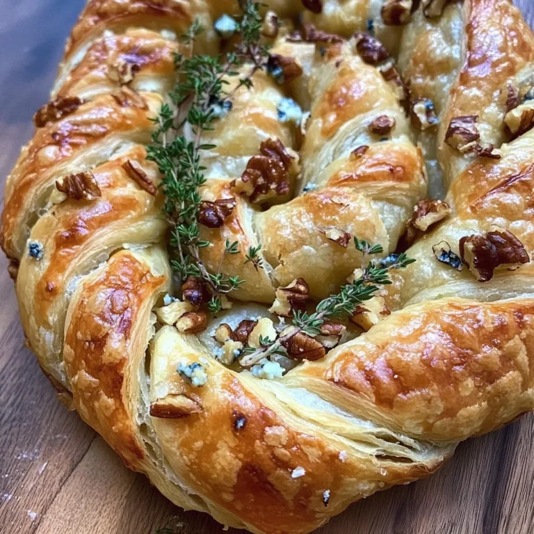 Blue Cheese Walnut Thyme Puff Pastry Twirl Recipe