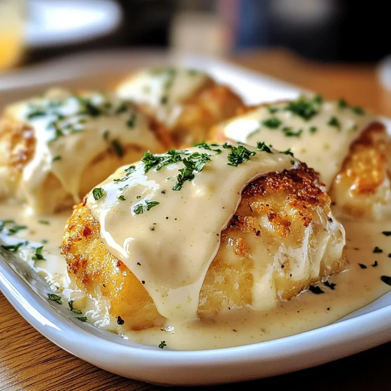 Chicken Pillows with Creamy Parmesan Sauce