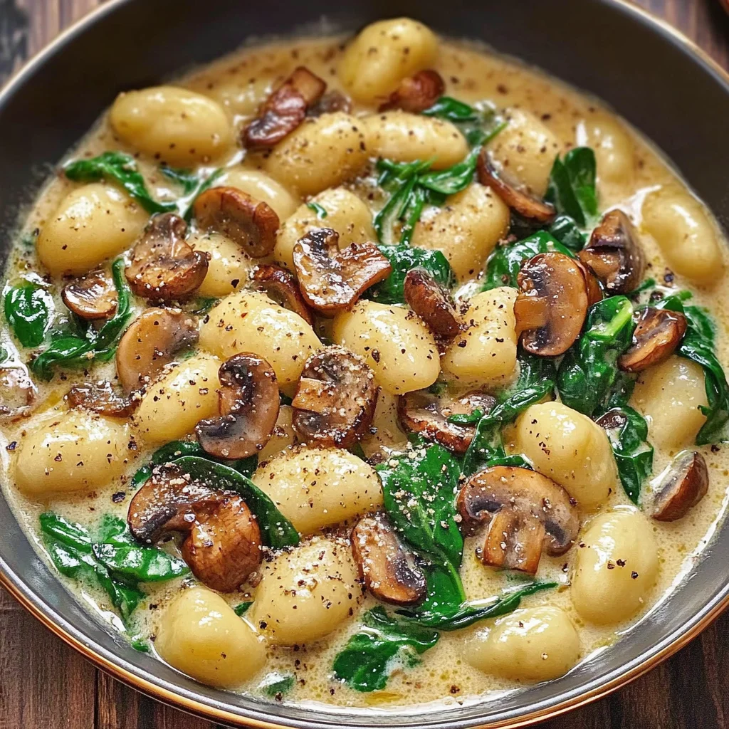 Creamy Spinach and Mushroom Gnocchi (One-Pan, 20 Minutes)