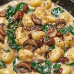 Creamy Spinach and Mushroom Gnocchi (One-Pan, 20 Minutes)