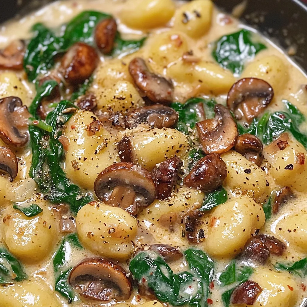 Creamy Spinach and Mushroom Gnocchi (One-Pan, 20 Minutes)