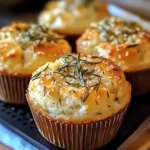 Easy Garlic Rosemary Focaccia Muffins