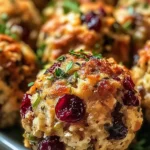 Festive Cranberry Turkey Stuffing Balls