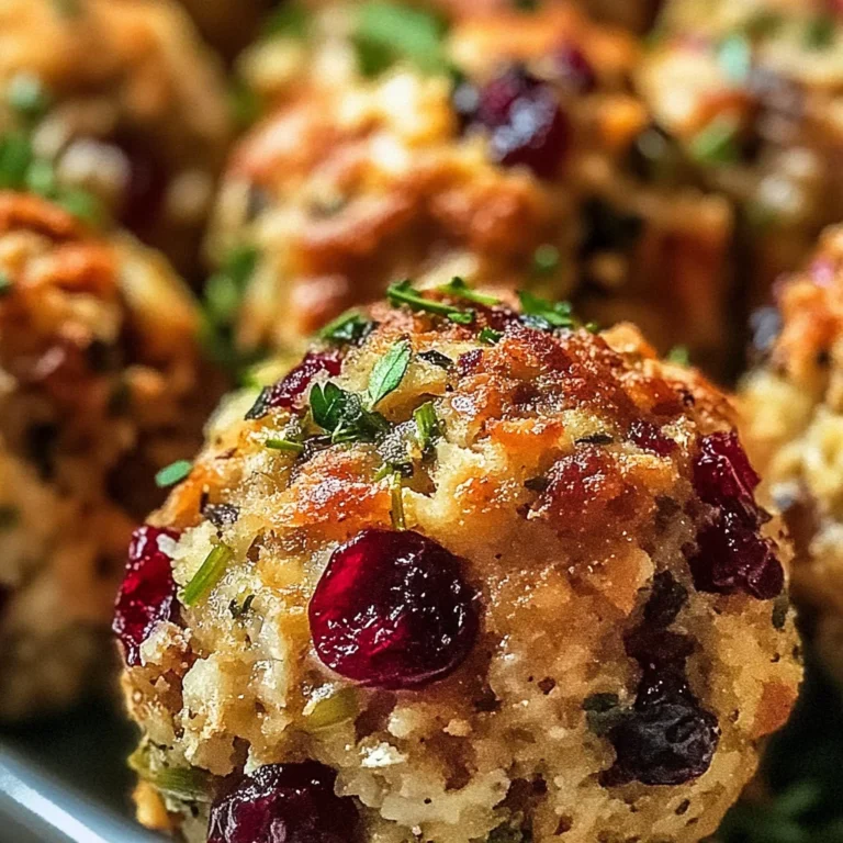 Festive Cranberry Turkey Stuffing Balls