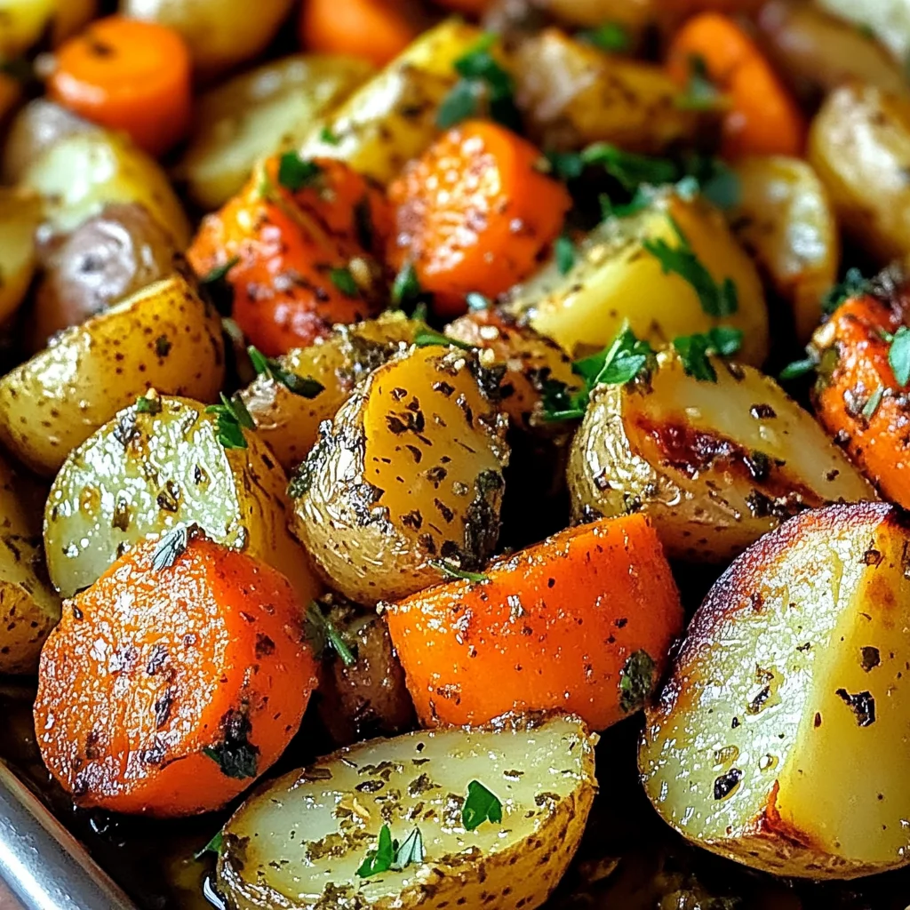 Garlic Herb Roasted Potatoes, Carrots, and Zucchini