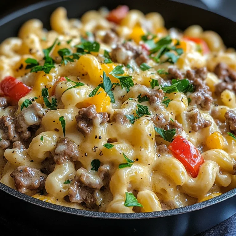 High-Protein Creamy Philly Cheesesteak Mac & Cheese