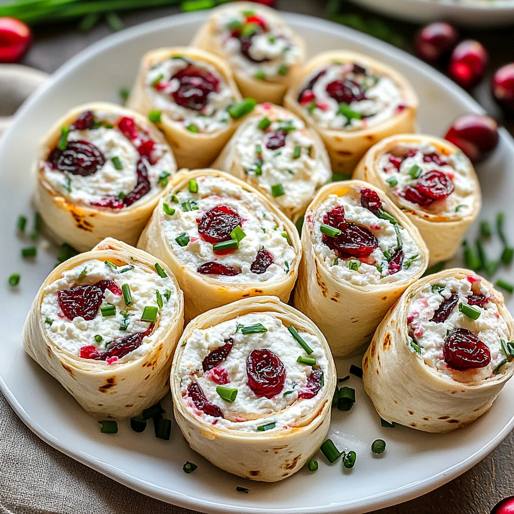 Savory Christmas Cranberry Roll Ups