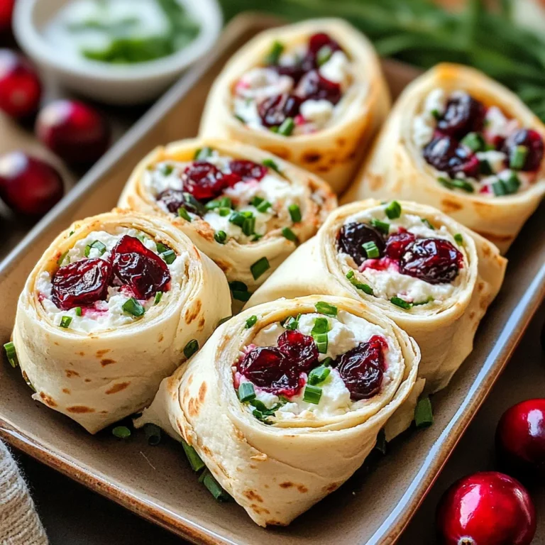 Savory Christmas Cranberry Roll Ups