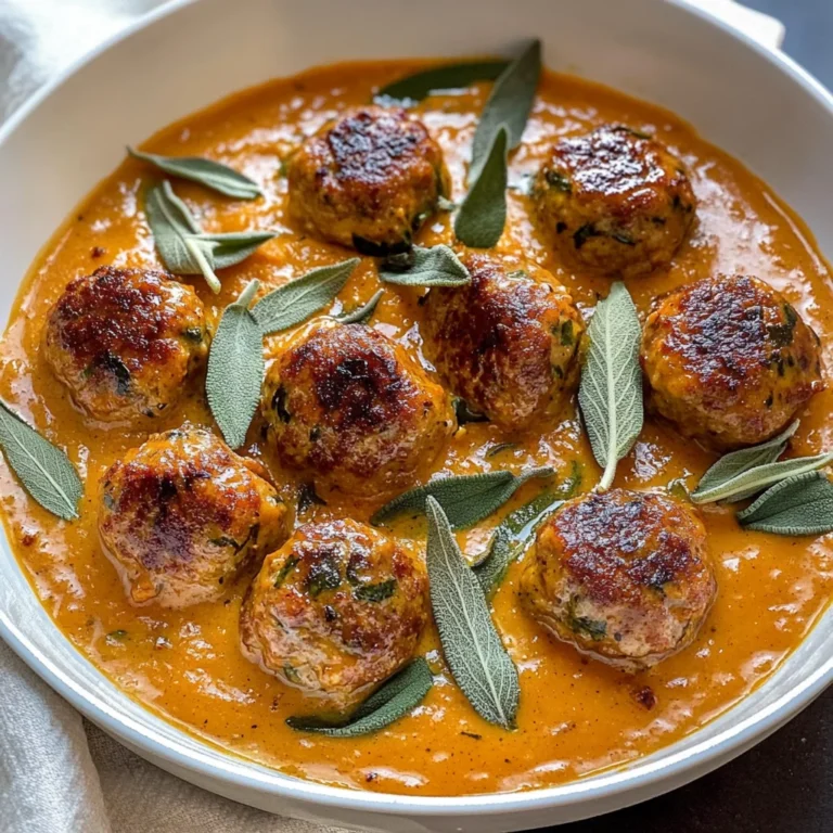 Turkey Meatballs in Pumpkin Sage Sauce
